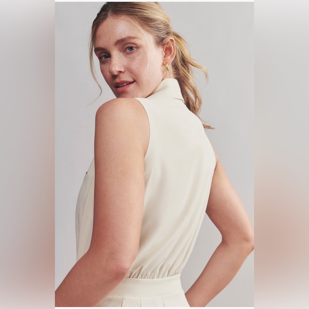 Elegant Cream Sleeveless Jumpsuit-Rhône - Picture 4 of 12